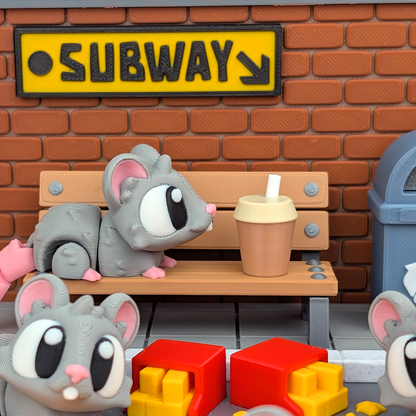 Flexi Rats & Street Snack Playset