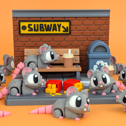Flexi Rats & Street Snack Playset